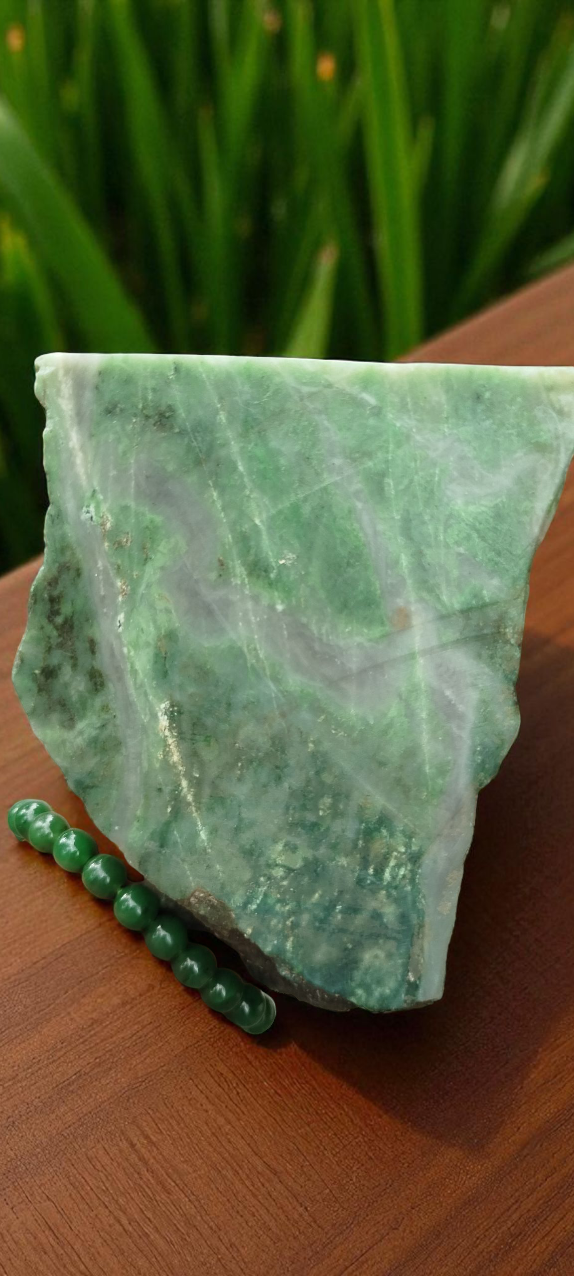 Natural Slab Green Nephrite Jade 700 Grams