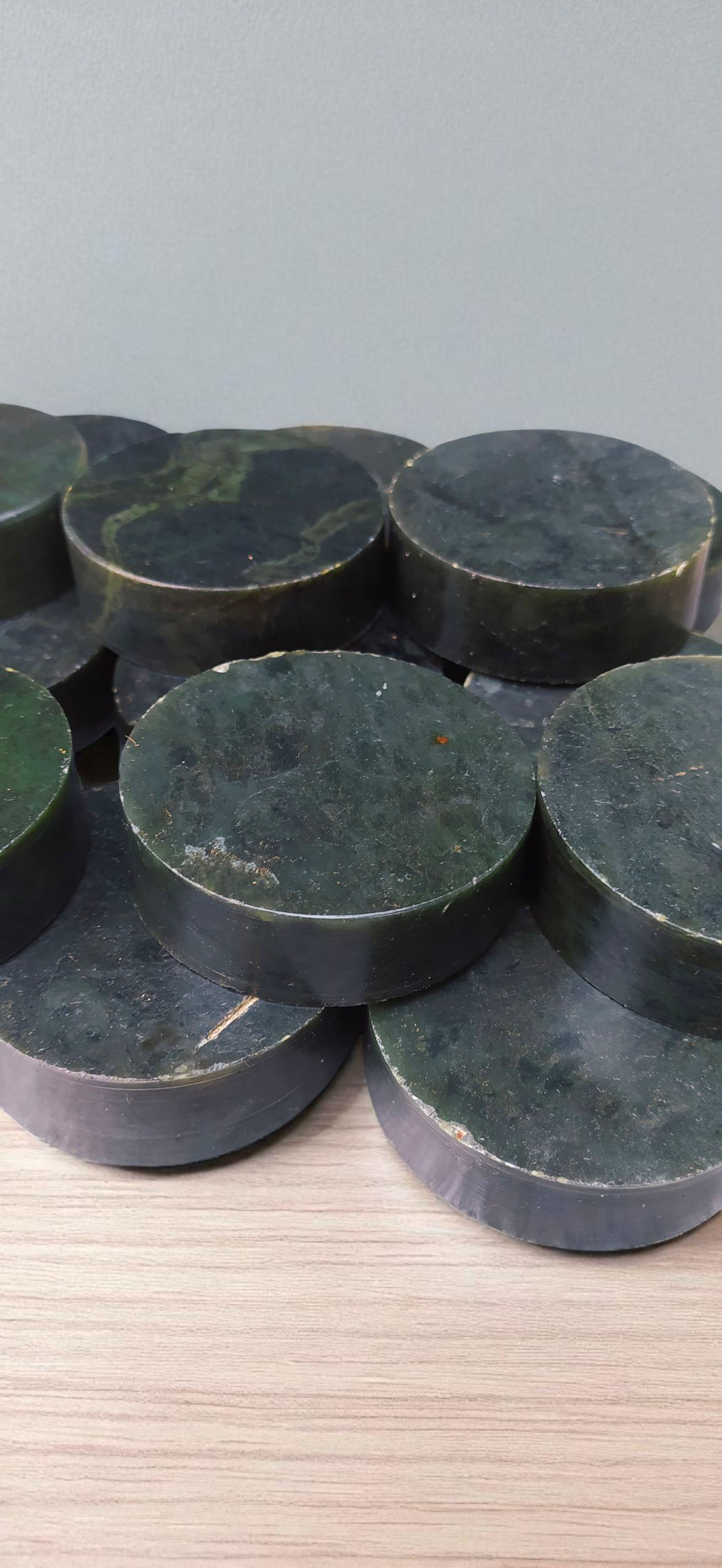 Natural Round Dark Green Nephrite Jade