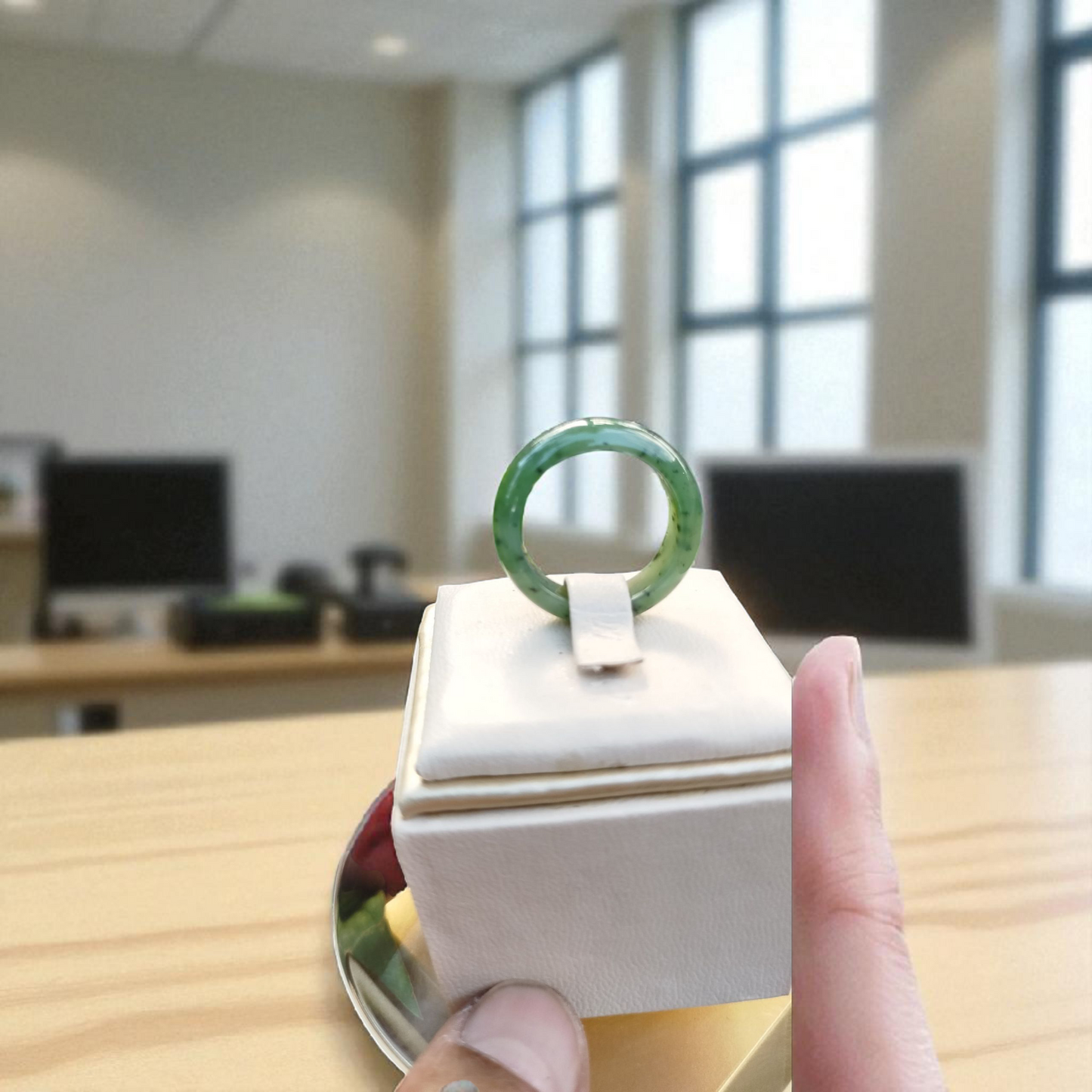 Beautiful Ring Green Nephrite Jade