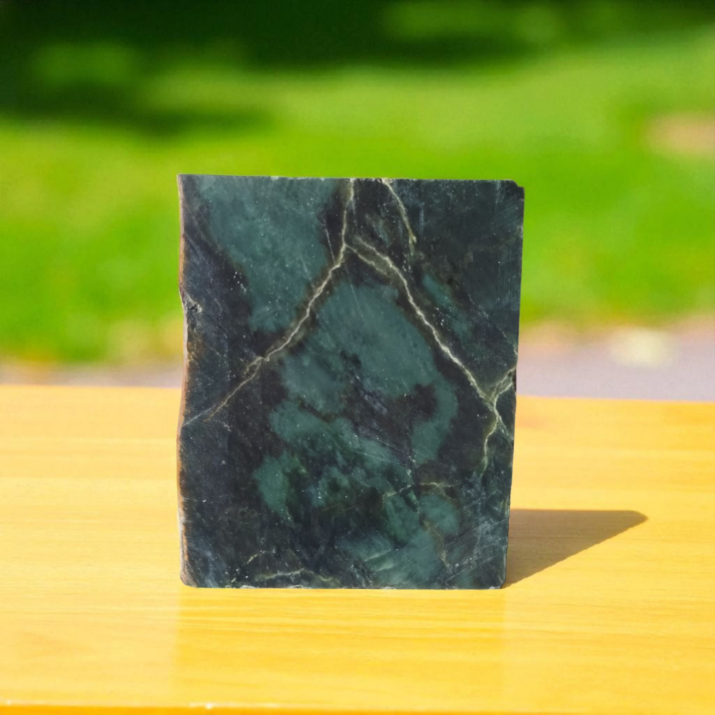 Natural Rough Dark Green Nephrite Jade Slab 2 lb