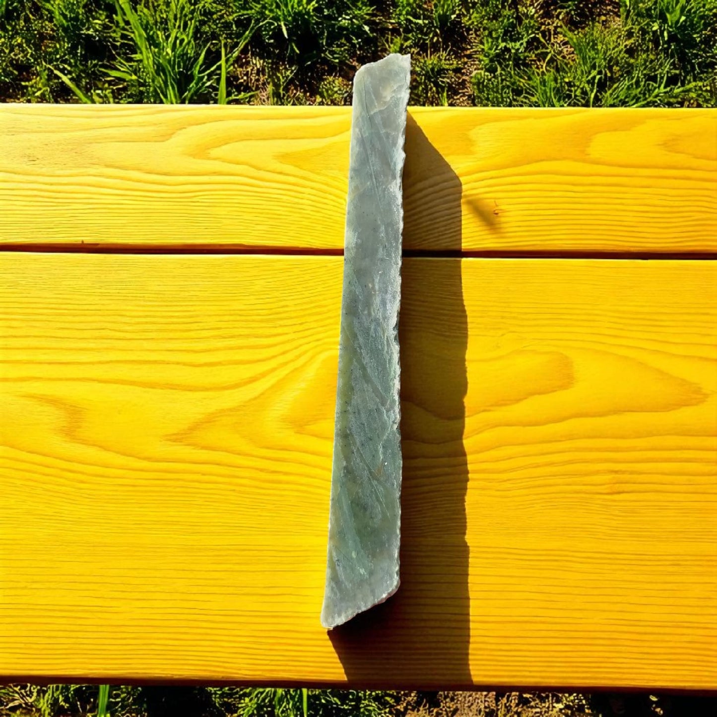 Natural Rough Green Nephrite Jade Stick 285 Grams