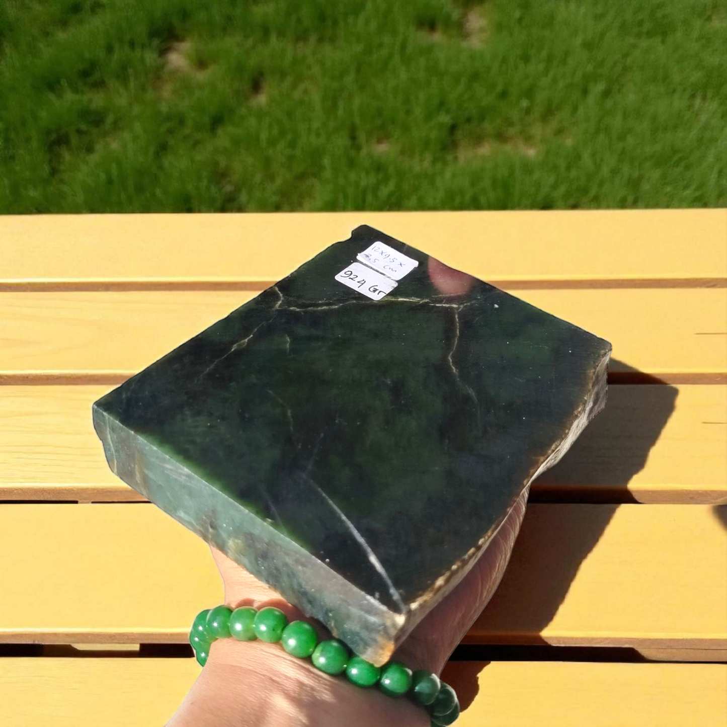 Natural Rough Dark Green Nephrite Jade Slab 2 lb