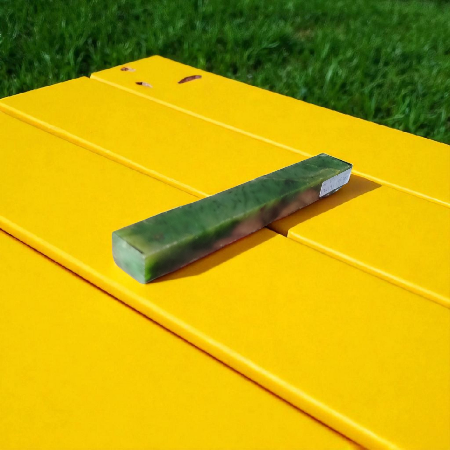 Natural Rough Green Nephrite Jade Bar 0.5 lb