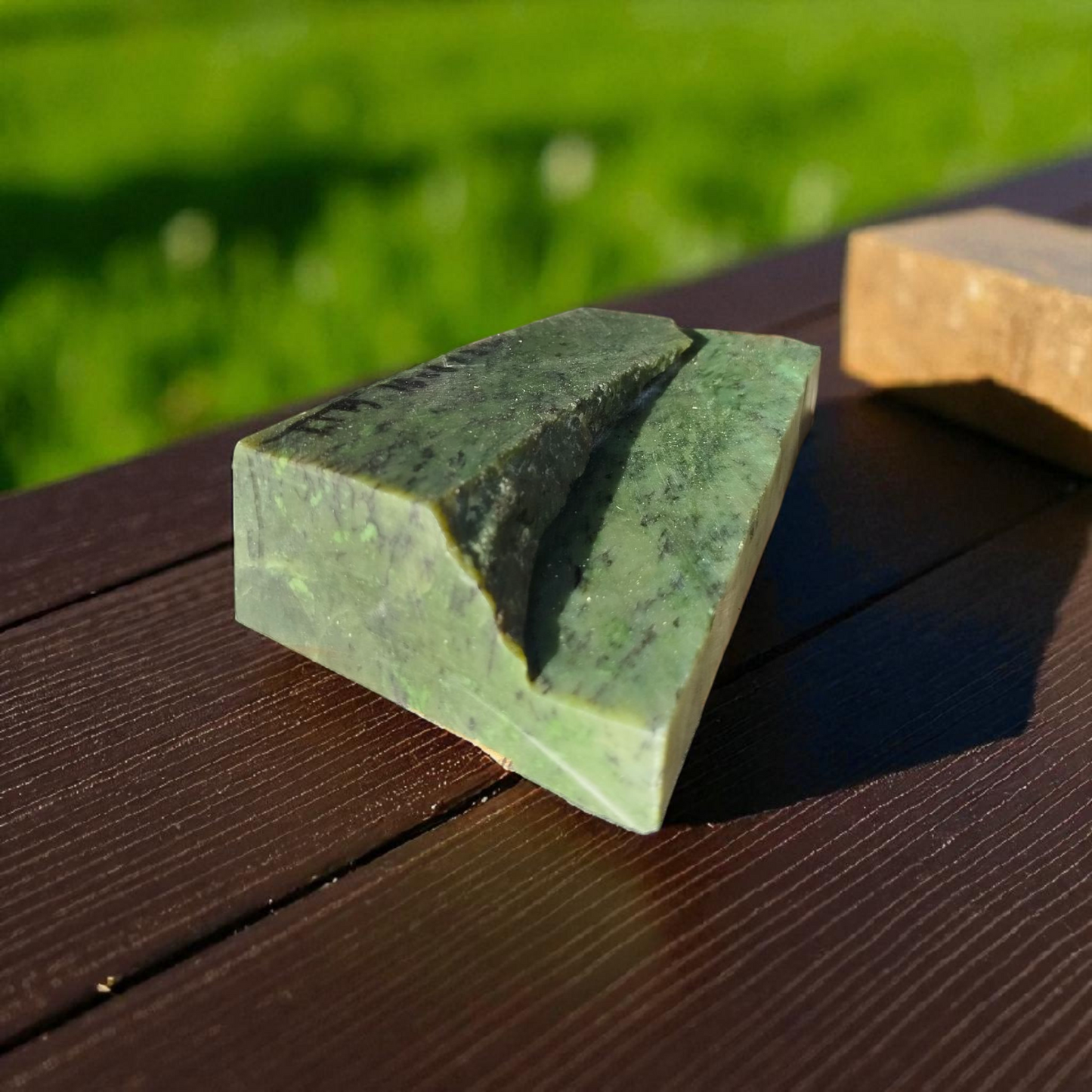 Natural Rough Green Nephrite Jade Slab 2.42 lb