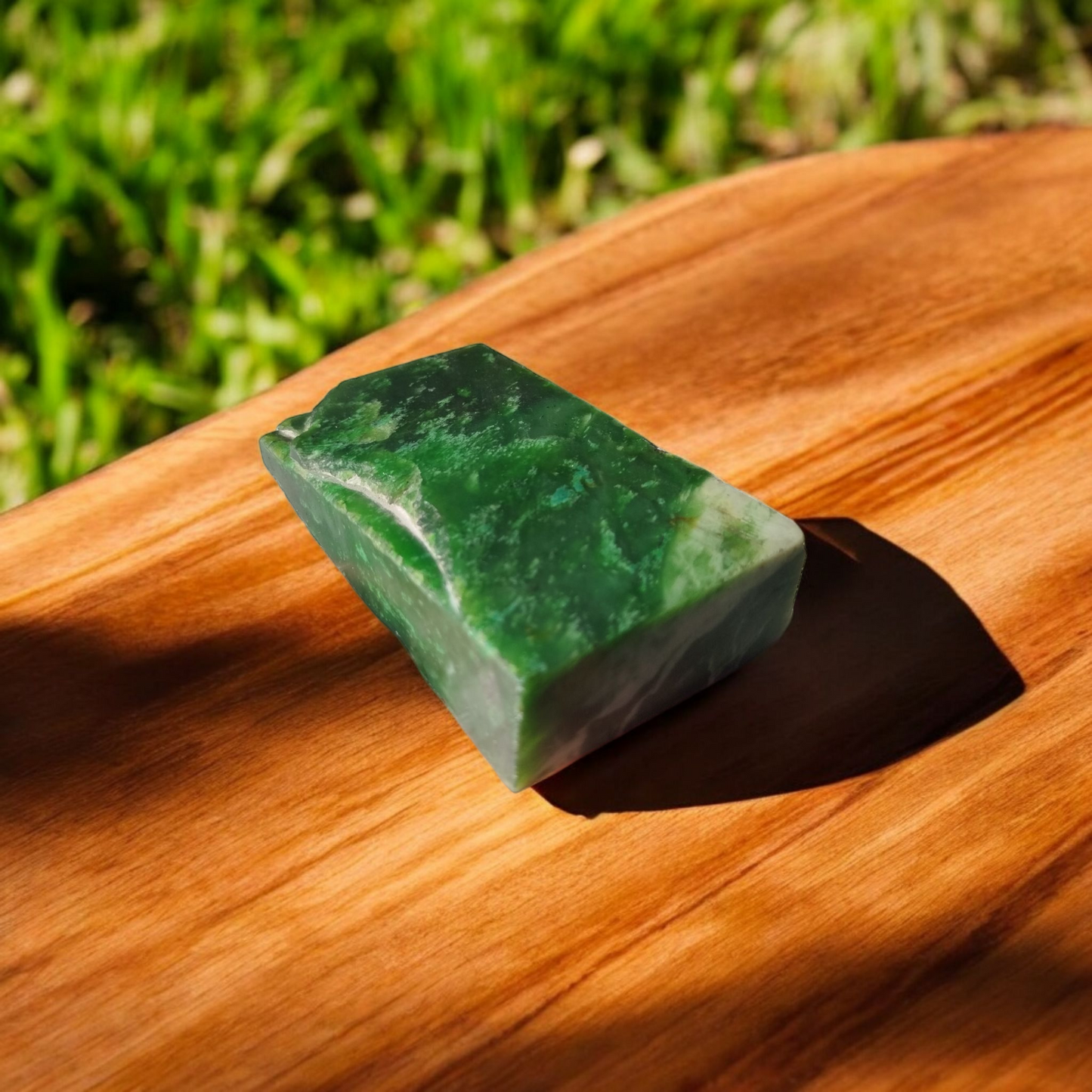 Natural Rough Green Nephrite Jade Slab 0.8 lb