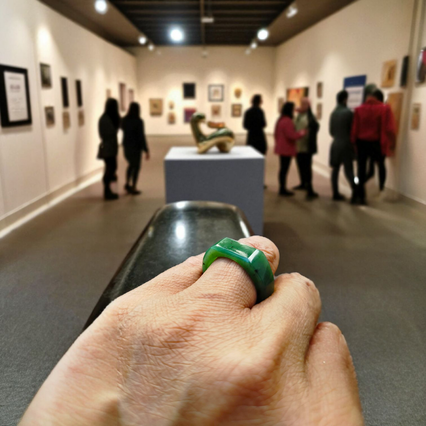Beautiful Ring Green Nephrite Jade