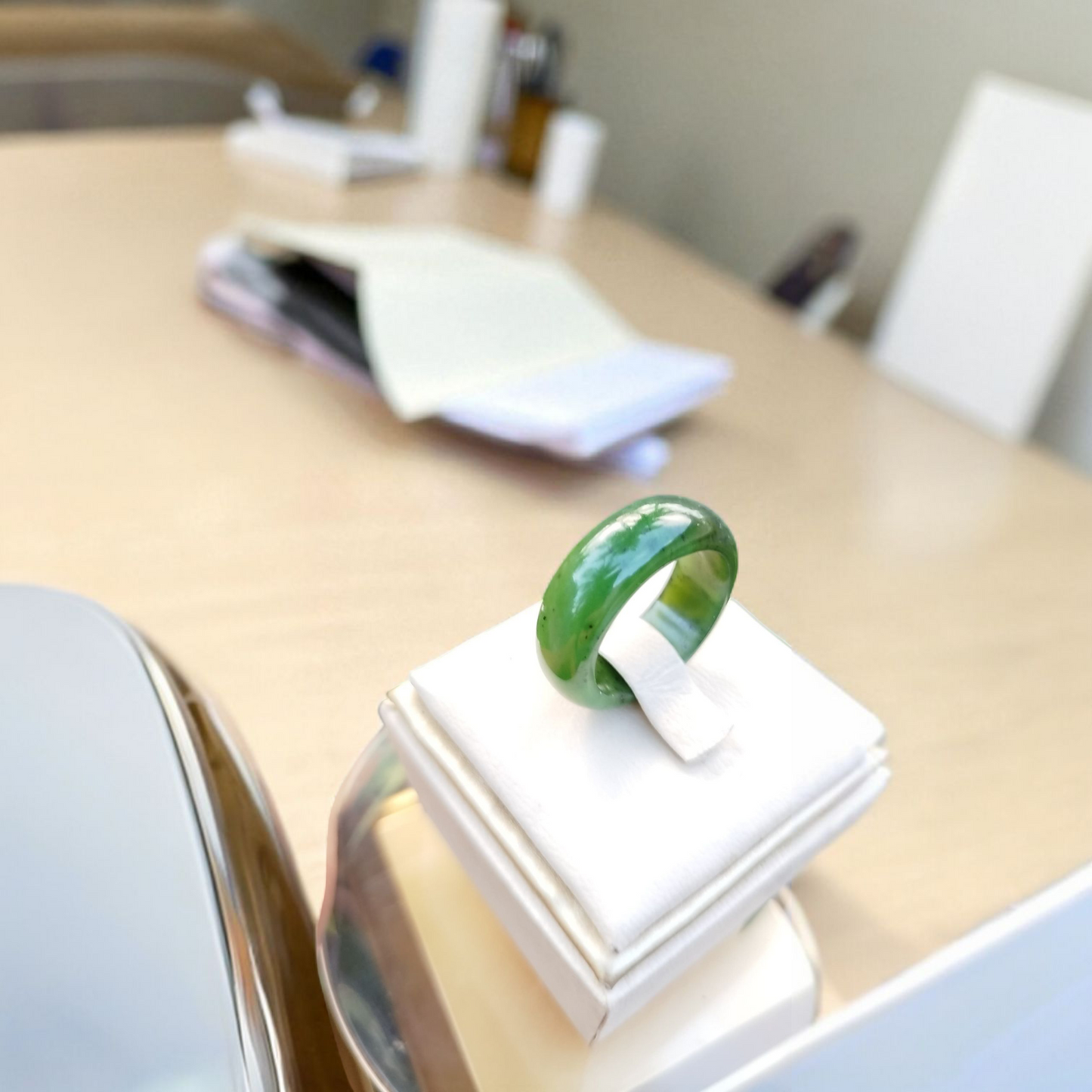 Beautiful Ring Green Nephrite Jade