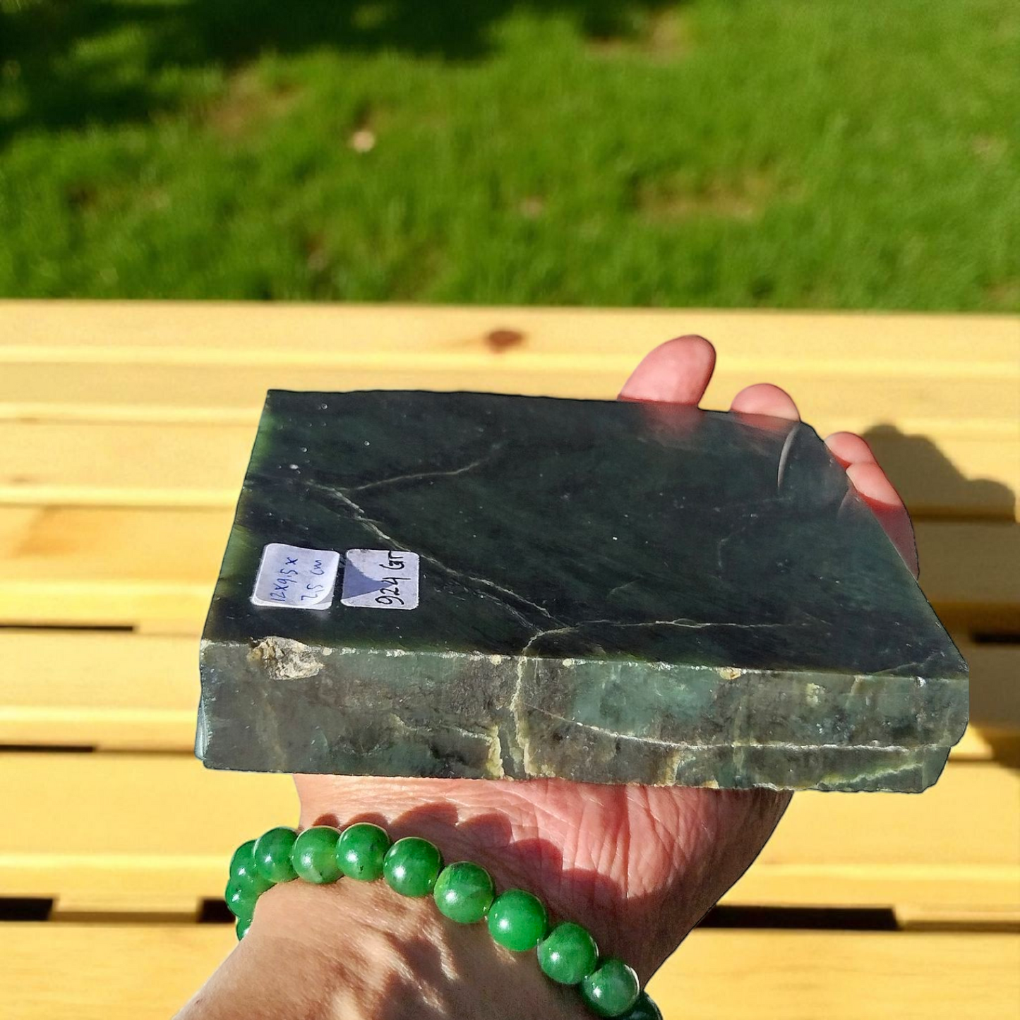 Natural Rough Dark Green Nephrite Jade Slab 2 lb