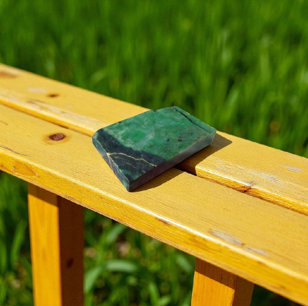 Natural Rough Green Nephrite Jade Slab 340 Grams