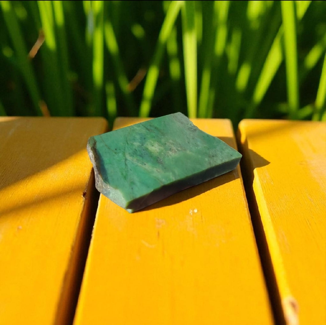 Natural Rough Green Nephrite Jade Slab 675 Grams