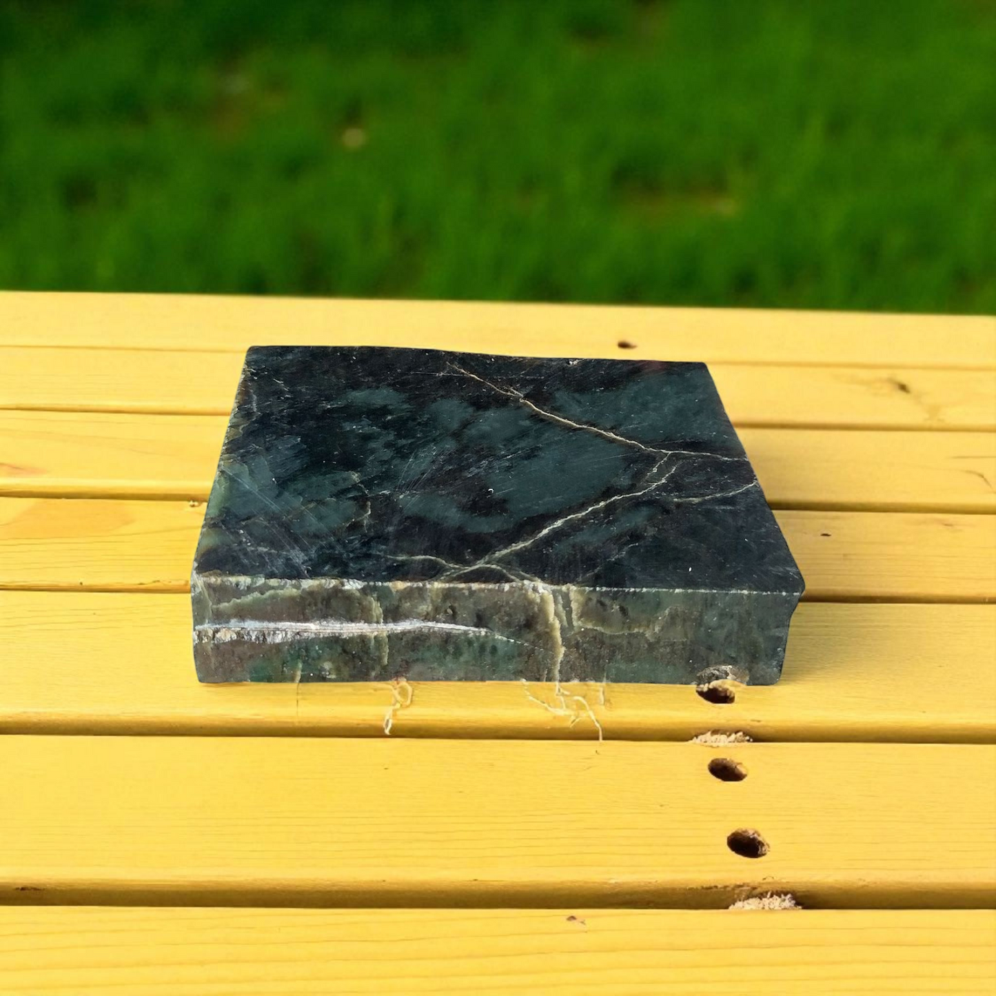 Natural Rough Dark Green Nephrite Jade Slab 2 lb