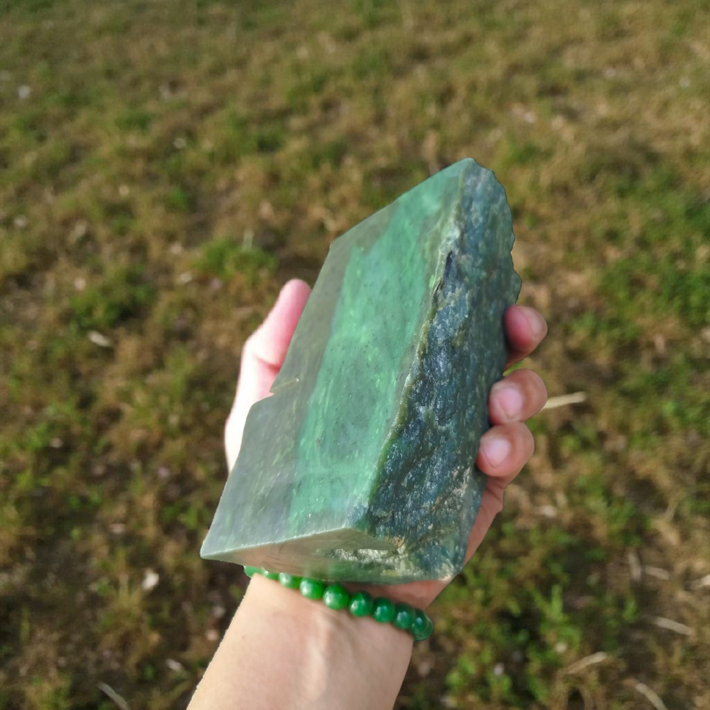 Natural Rough Green Nephrite Jade Block 3.74 lb