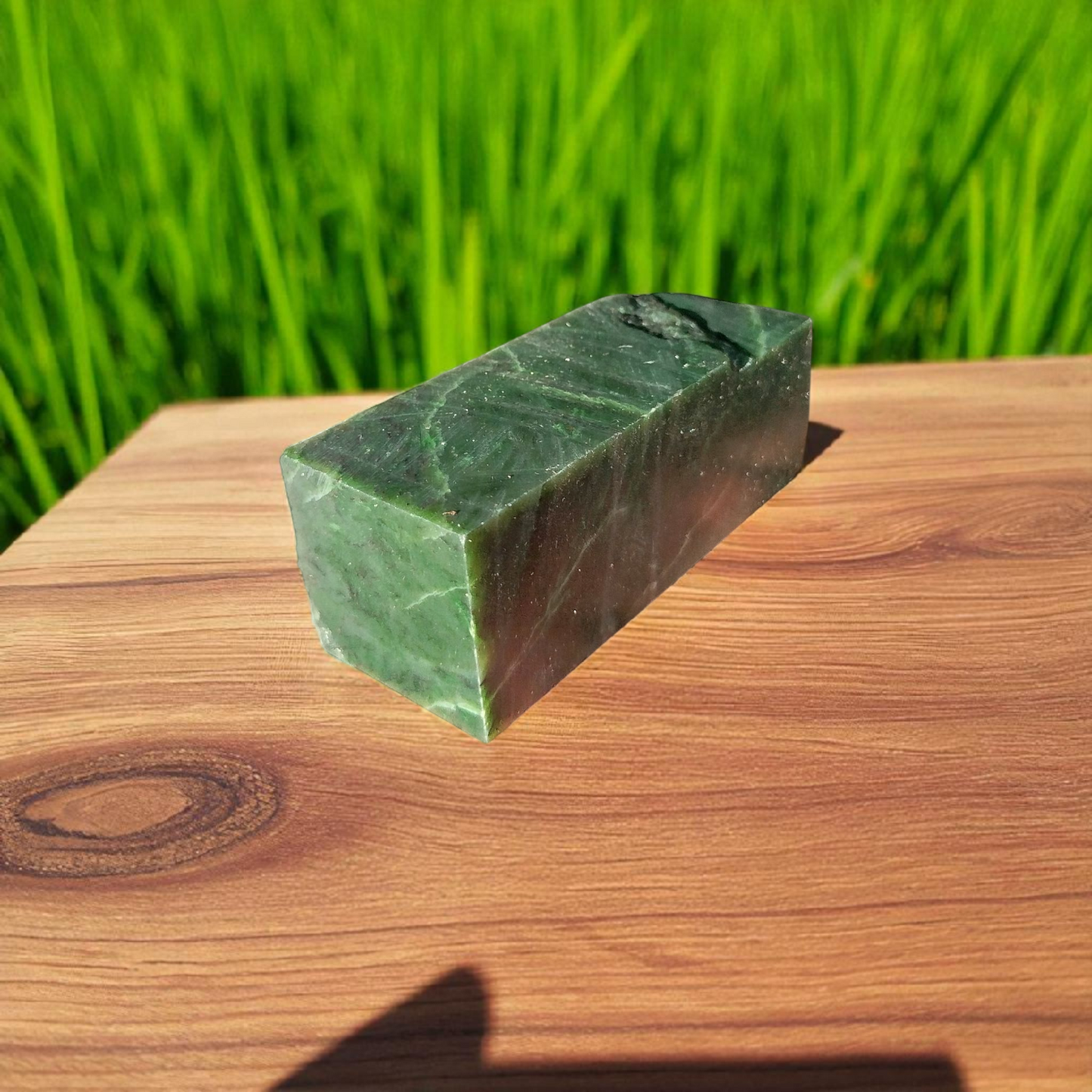 Natural Rough Green Nephrite Jade Block 1.32 lb