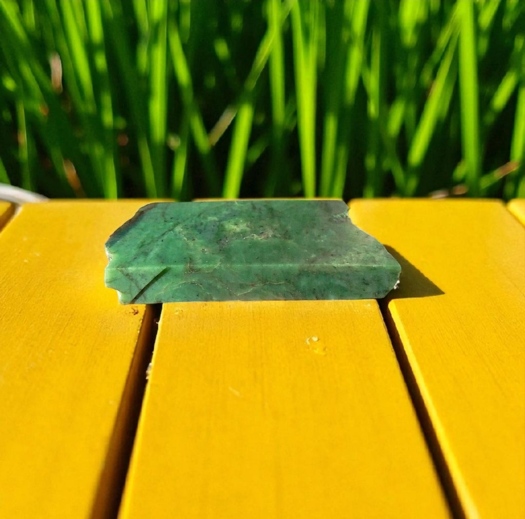 Natural Rough Green Nephrite Jade Slab 675 Grams