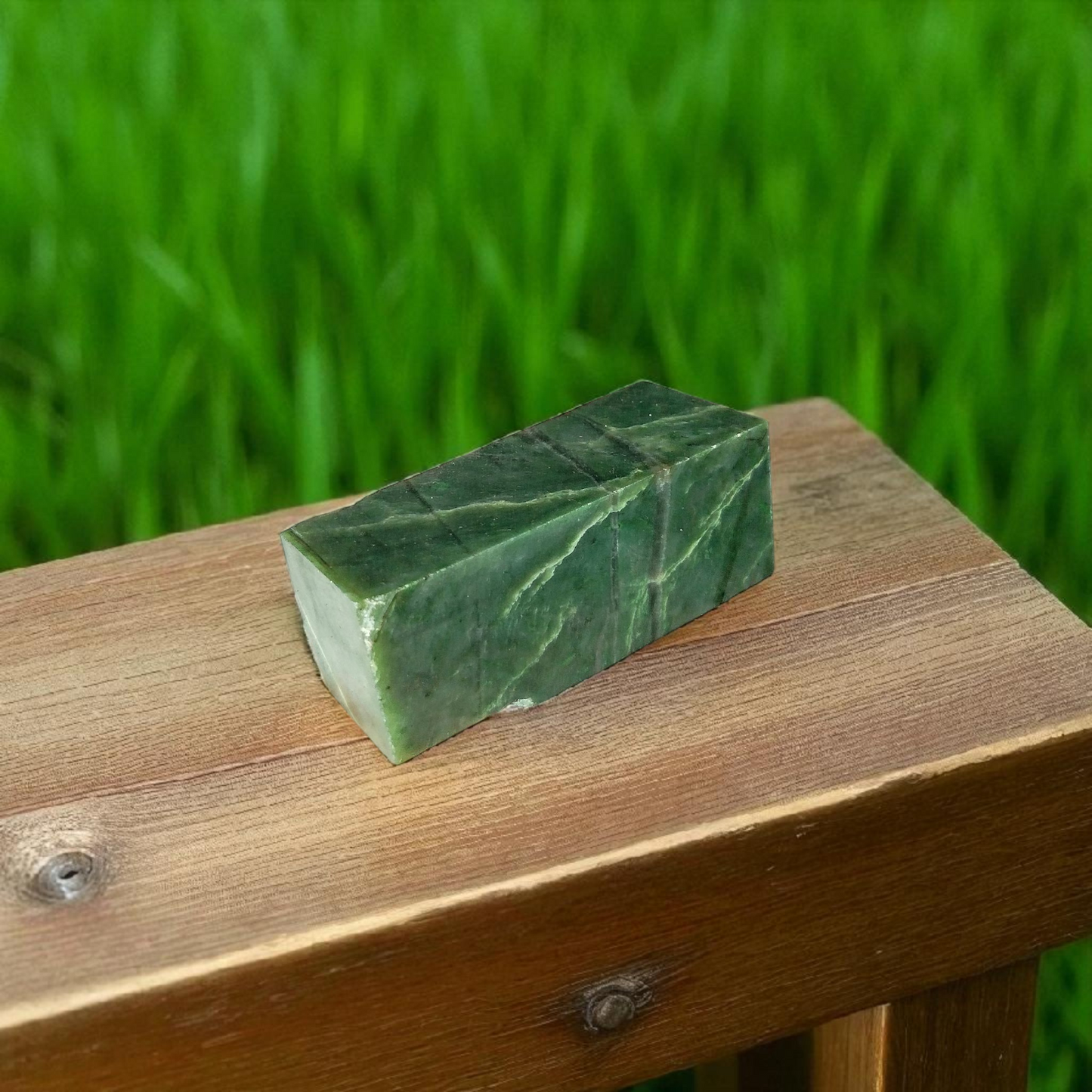 Natural Rough Green Nephrite Jade Block 1.32 lb