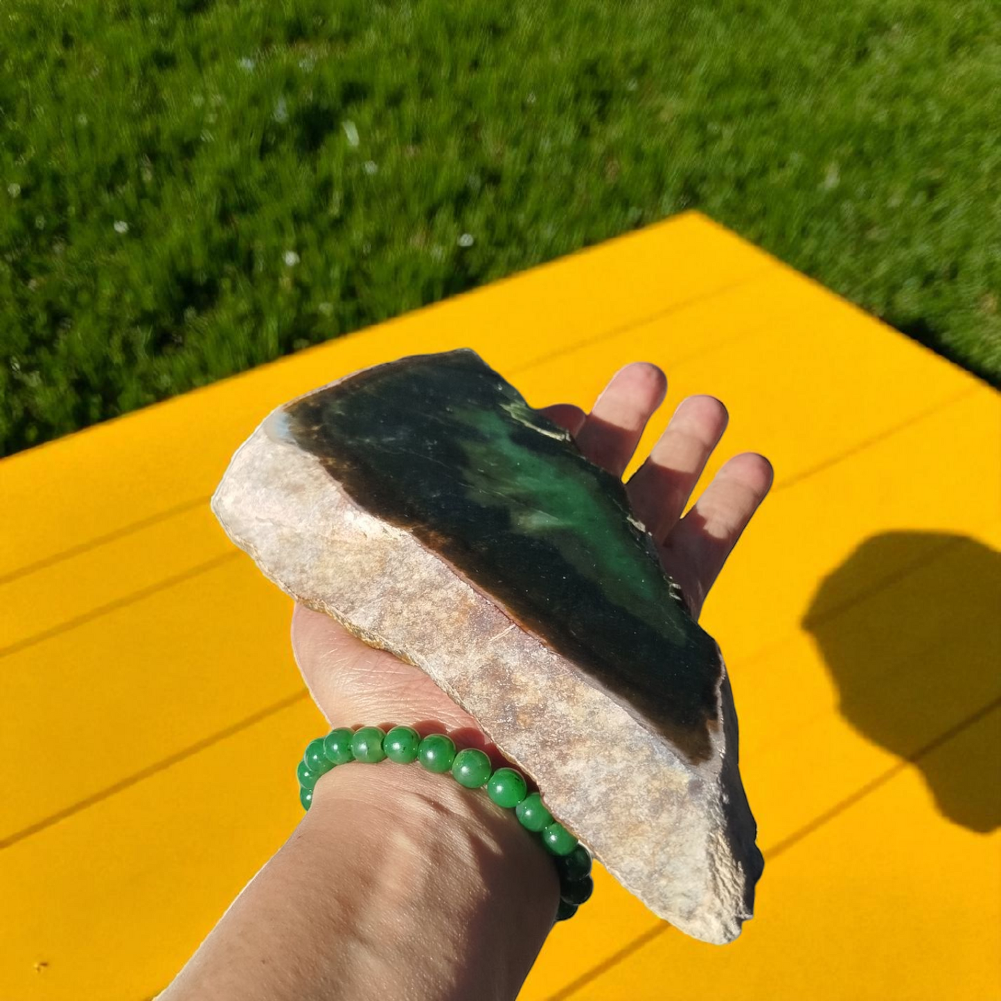 Natural Rough Green Nephrite Jade Slab 1.8 lb