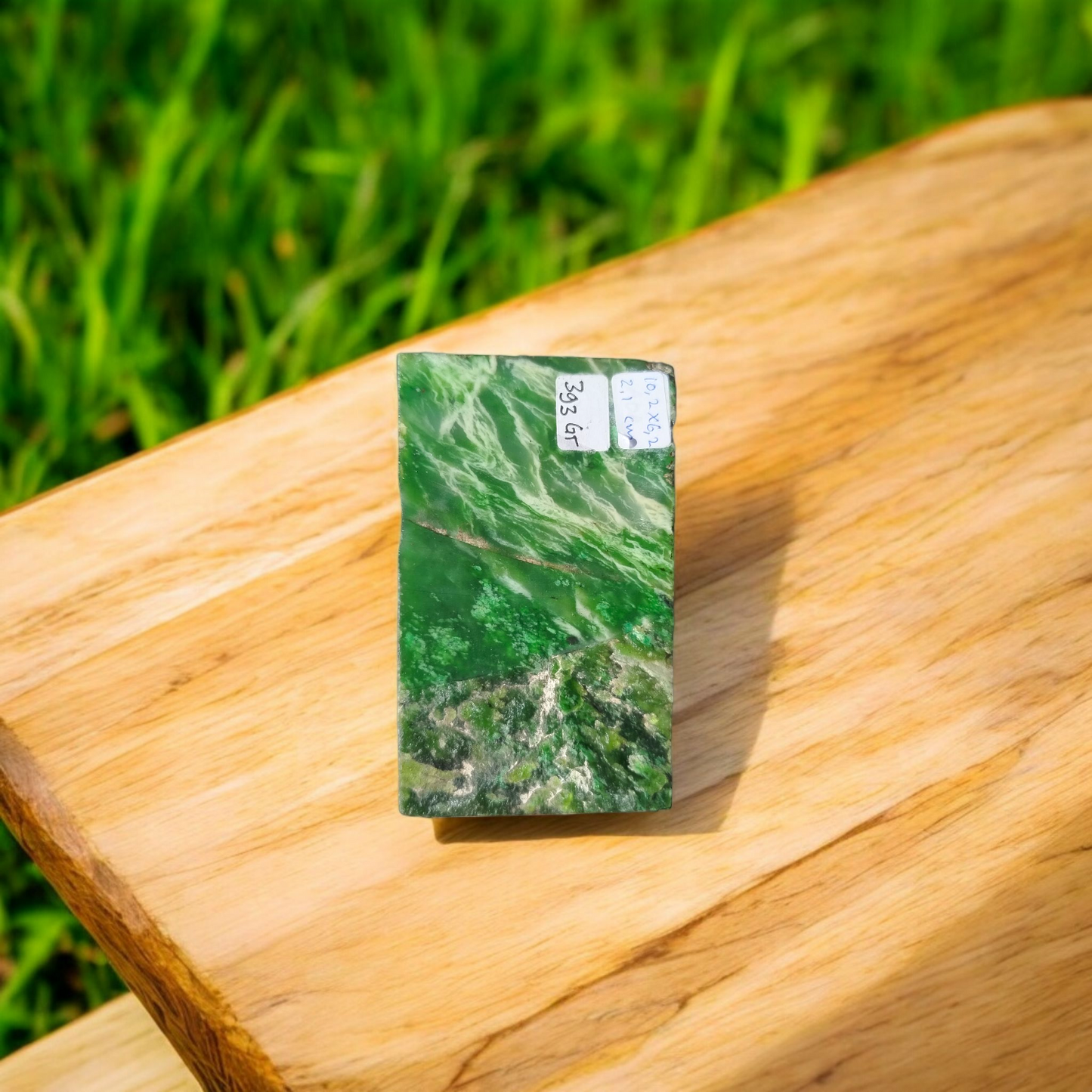 Natural Rough Green Nephrite Jade Slab 0.8 lb