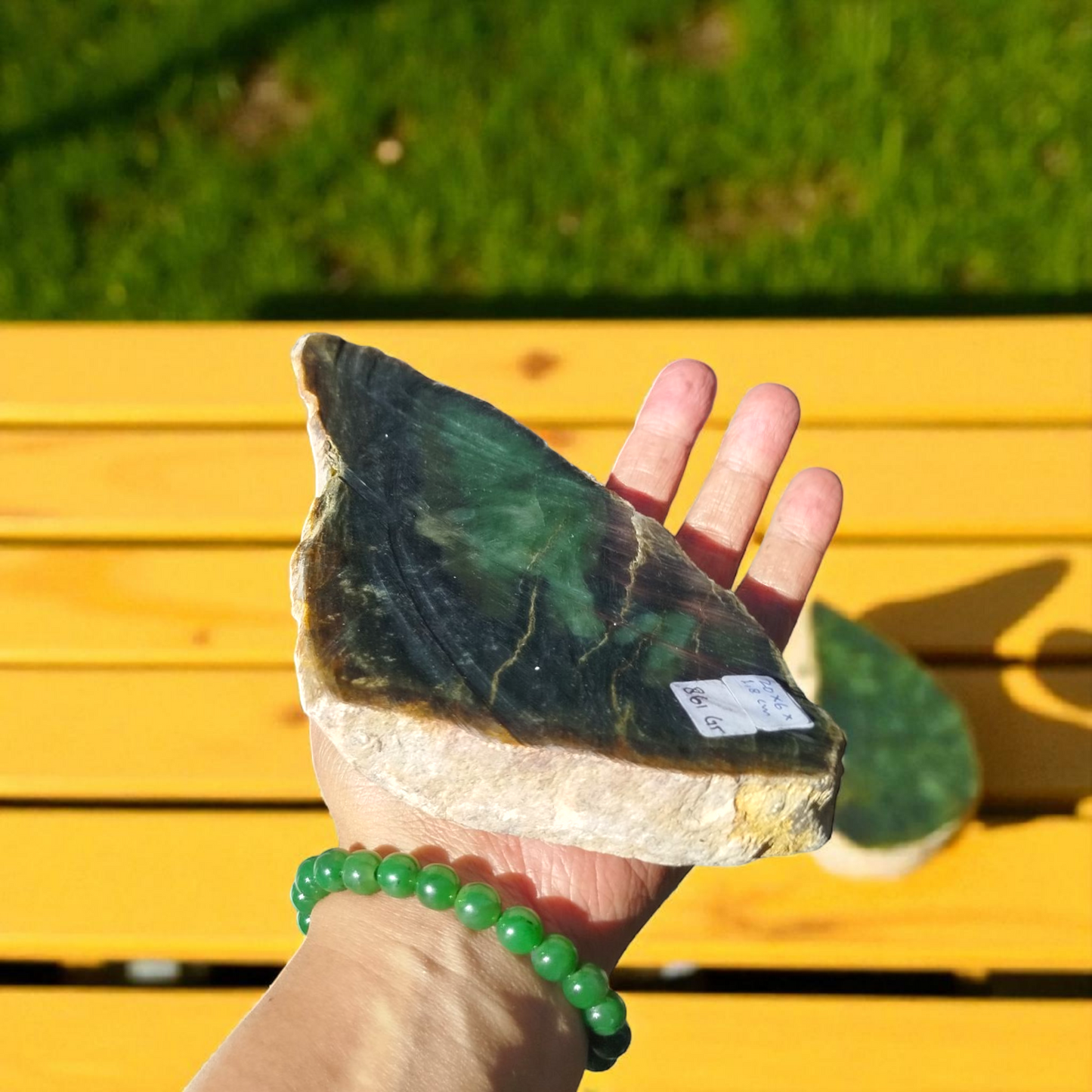 Natural Rough Green Nephrite Jade Slab 1.8 lb