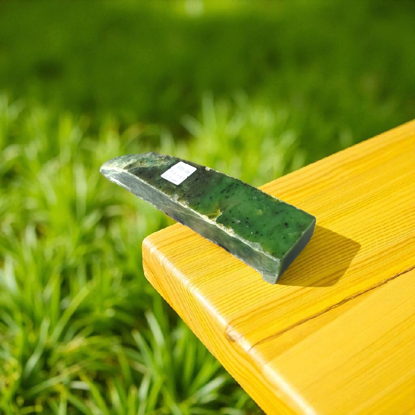 Natural Rough Green Nephrite Jade Slab 450 Grams