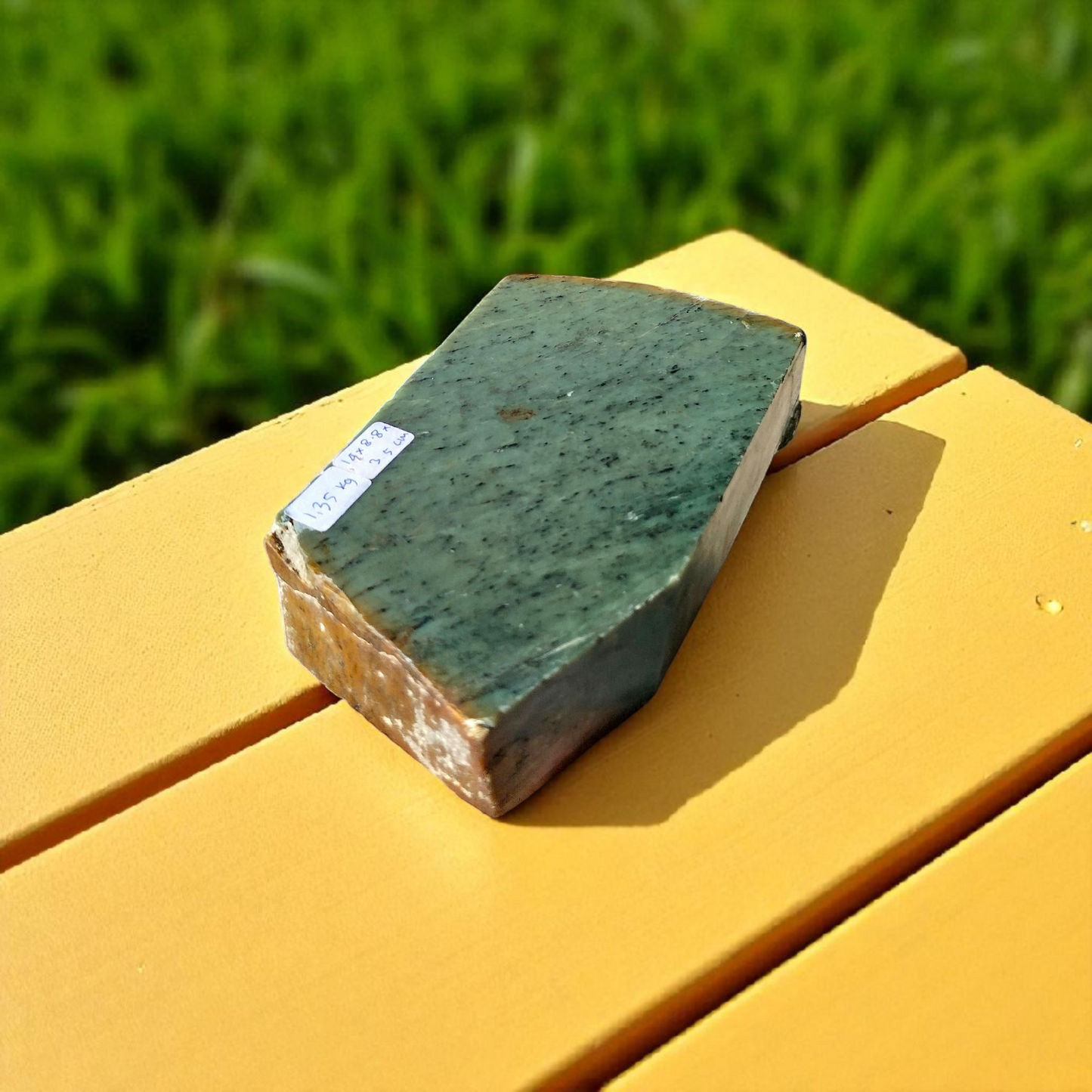 Natural Rough Green Nephrite Jade Slab 2.9 lb