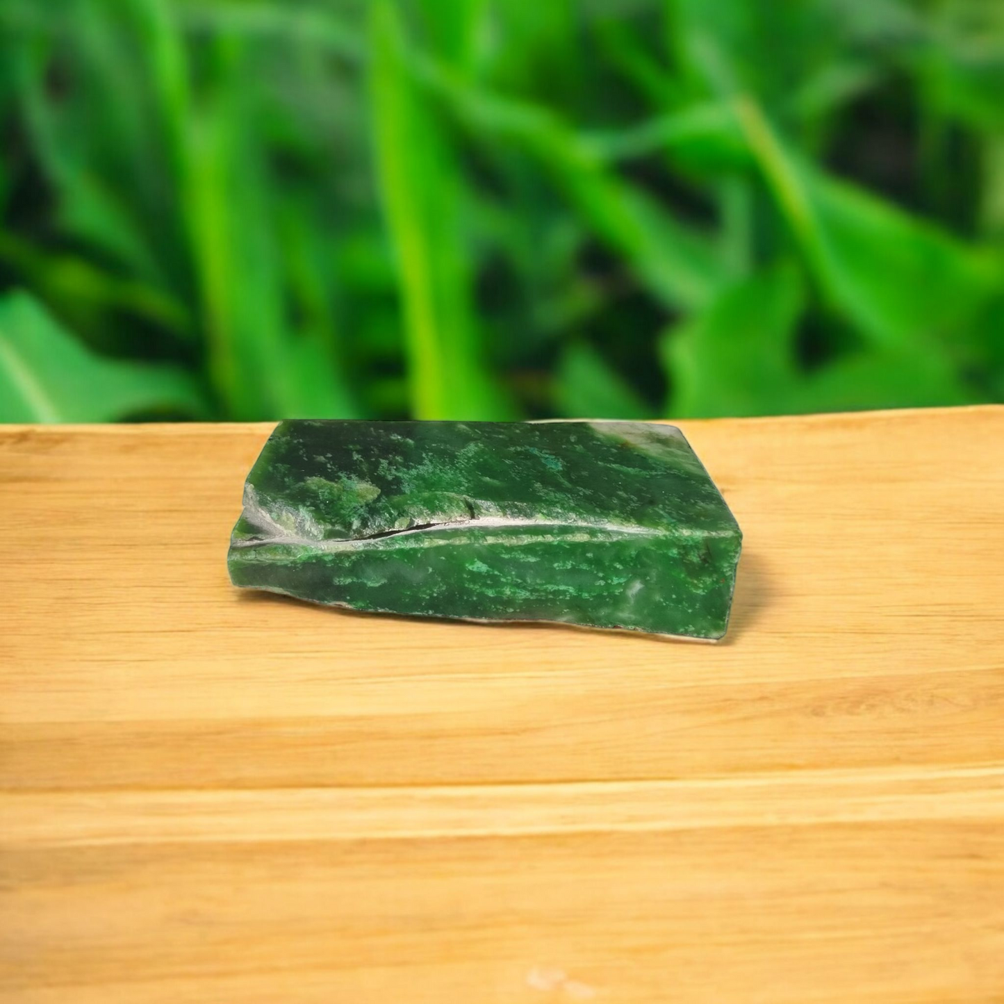 Natural Rough Green Nephrite Jade Slab 0.8 lb