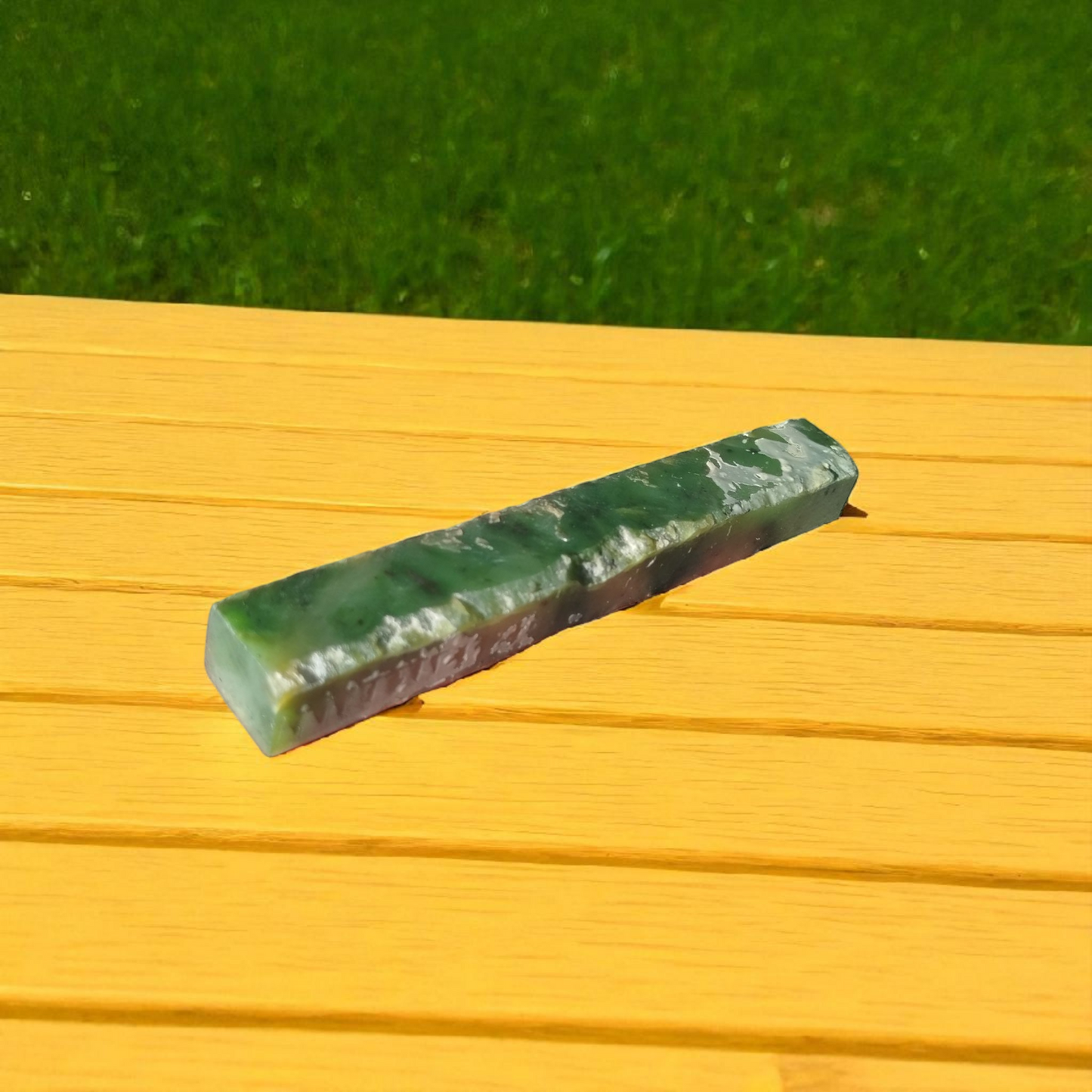 Natural Rough Green Nephrite Jade Bar 0.5 lb