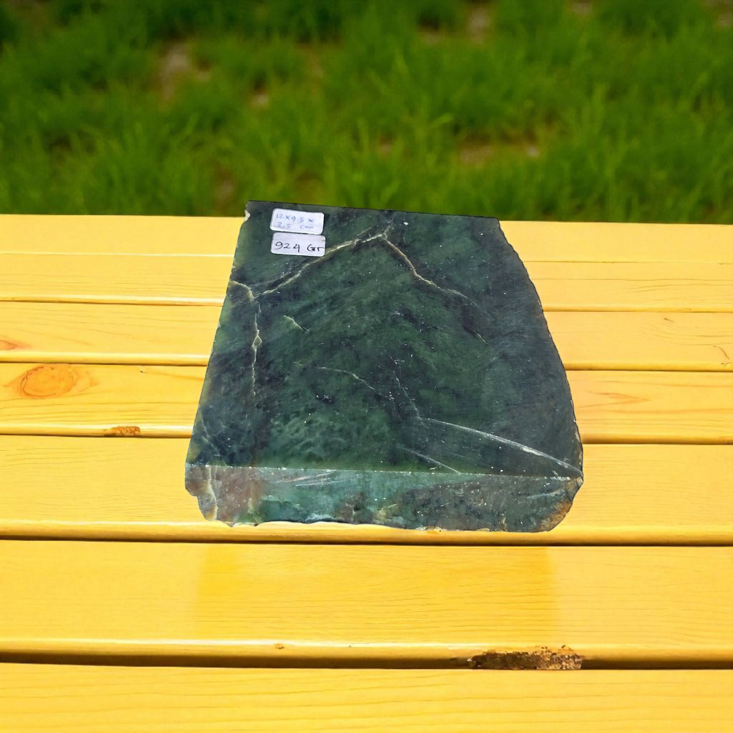 Natural Rough Dark Green Nephrite Jade Slab 2 lb