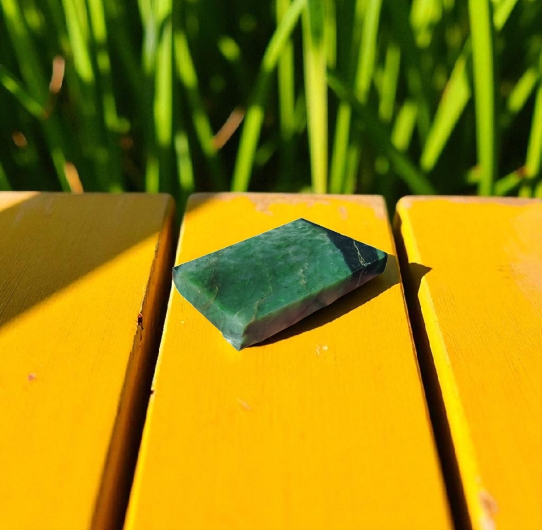 Natural Rough Green Nephrite Jade Slab 340 Grams