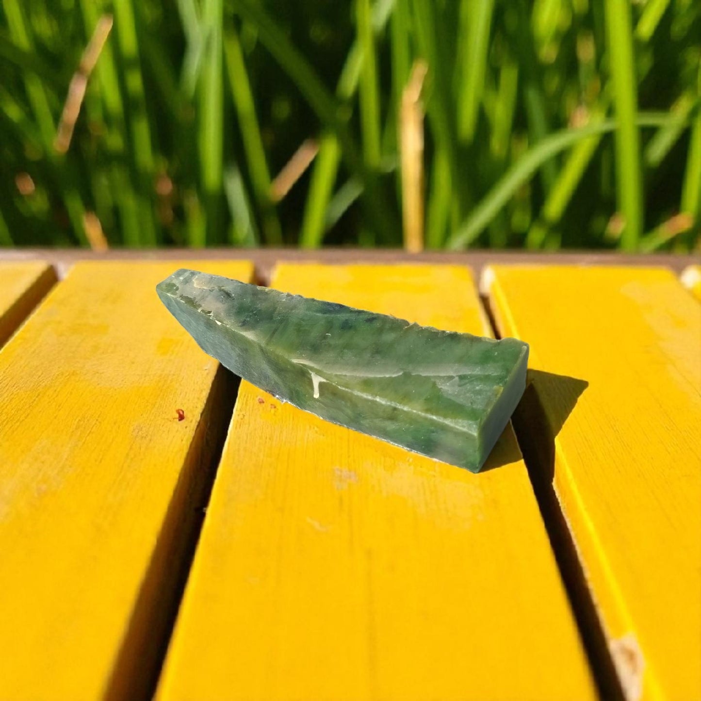 Natural Rough Green Nephrite Jade Slab 450 Grams