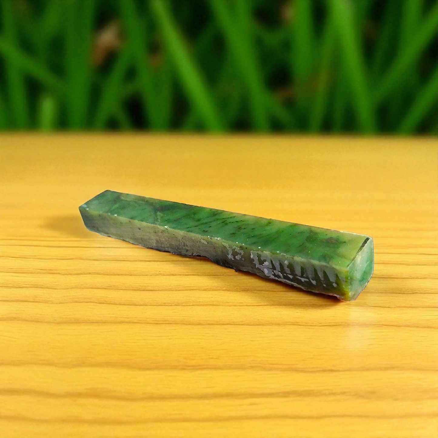 Natural Rough Green Nephrite Jade Bar 0.5 lb
