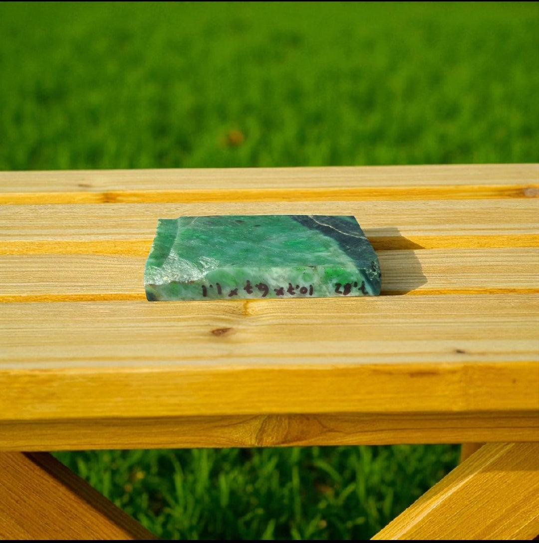 Natural Rough Green Nephrite Jade Slab 340 Grams