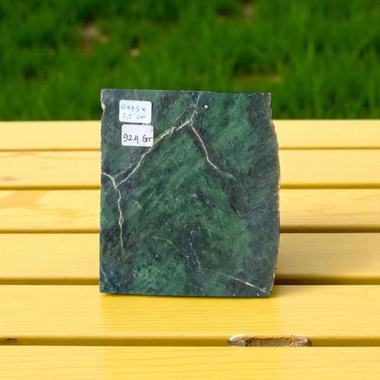Natural Rough Dark Green Nephrite Jade Slab 2 lb