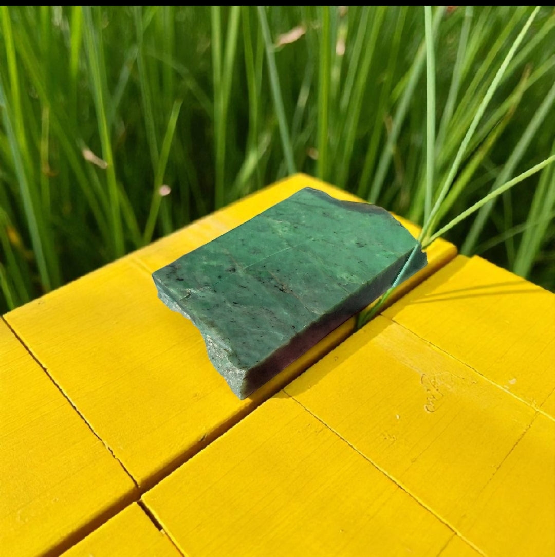 Natural Rough Green Nephrite Jade Slab 675 Grams