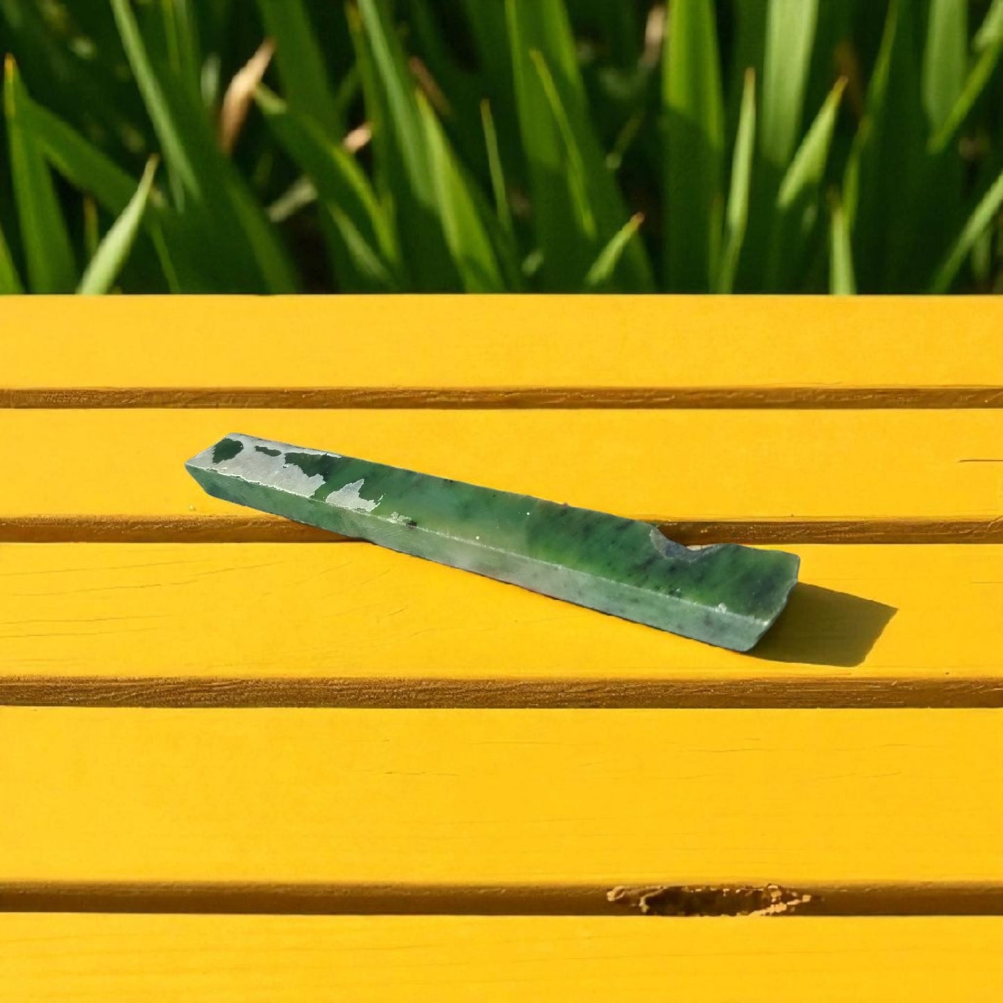 Natural Rough Green Nephrite Jade Bar 170 Grams