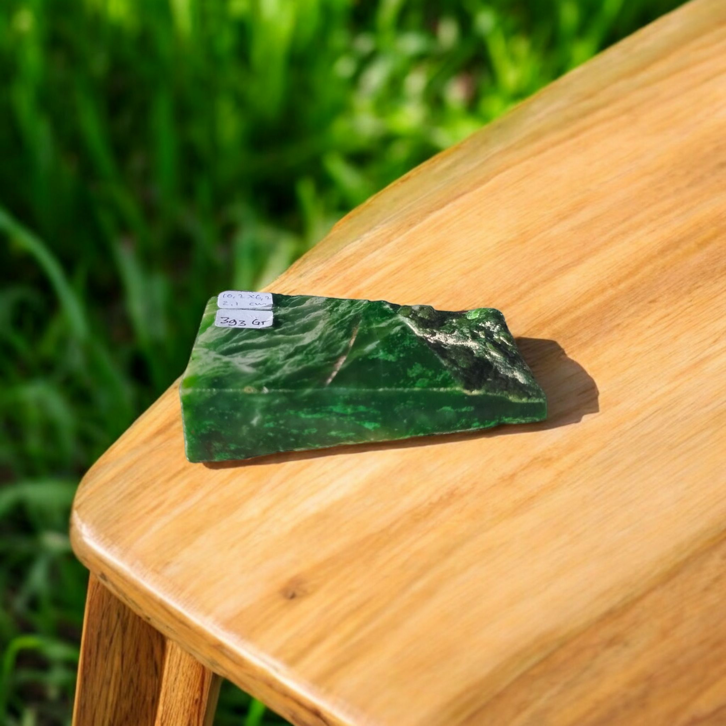 Natural Rough Green Nephrite Jade Slab 0.8 lb