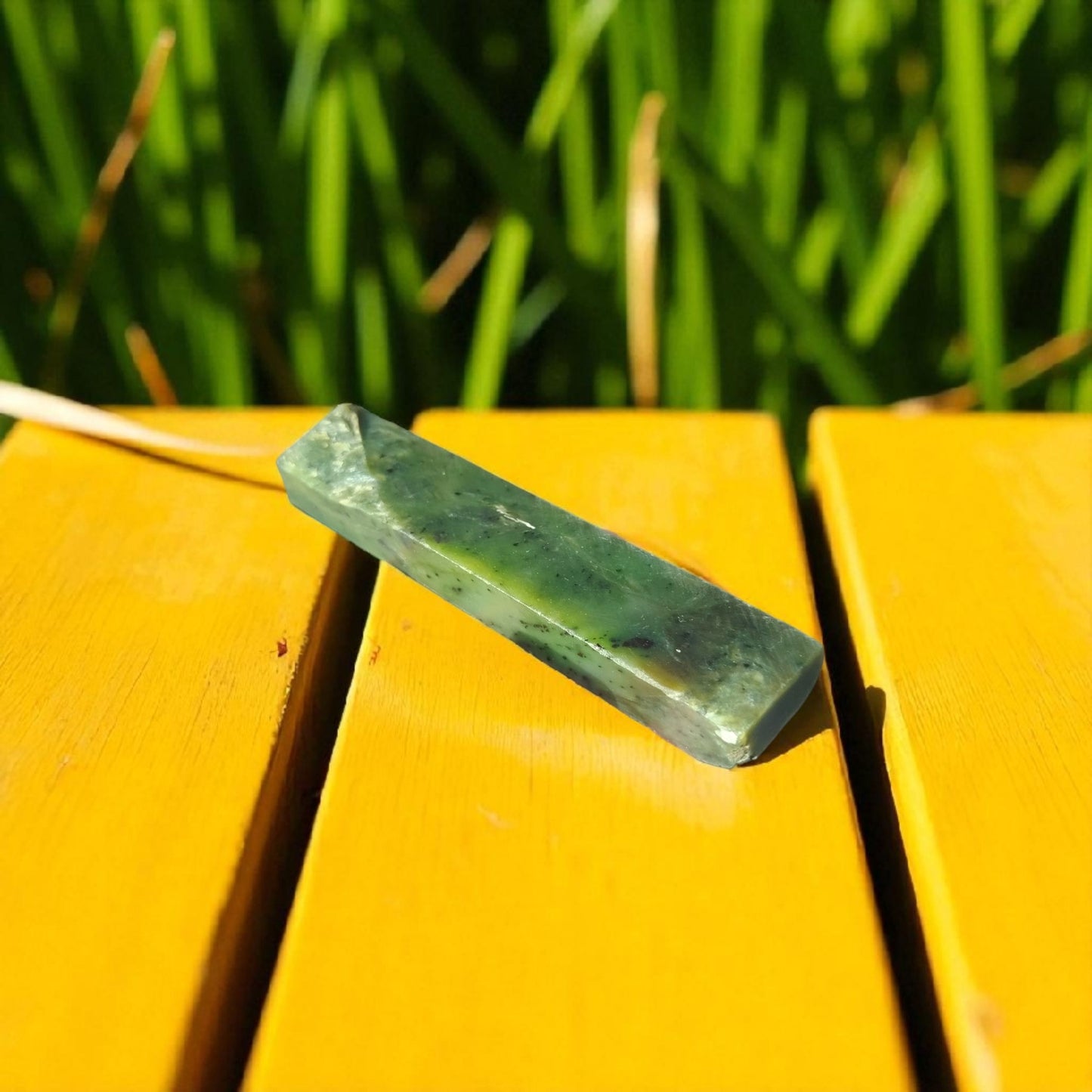 Natural Green Nephrite Jade Slab 185 Grams