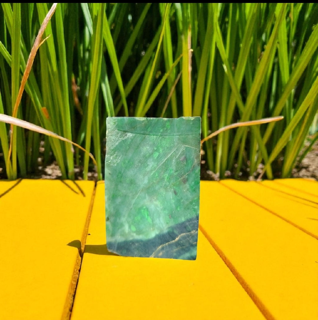 Natural Rough Green Nephrite Jade Slab 340 Grams