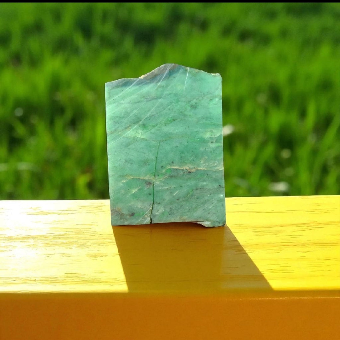Natural Rough Green Nephrite Jade Slab 675 Grams